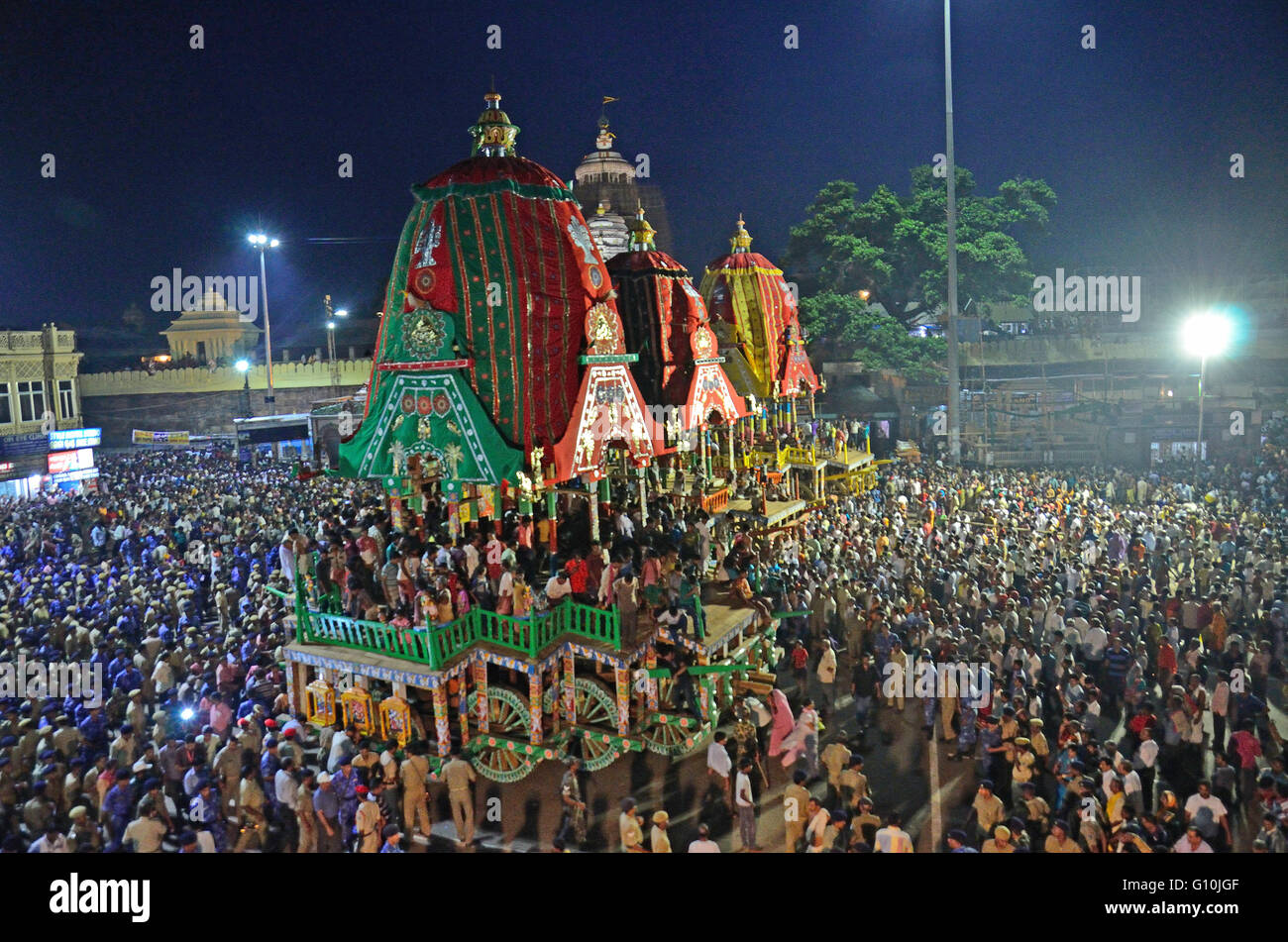 Chariot festival o Rathyatra de señor Jagannath, Puri, Odisha, India Foto de stock