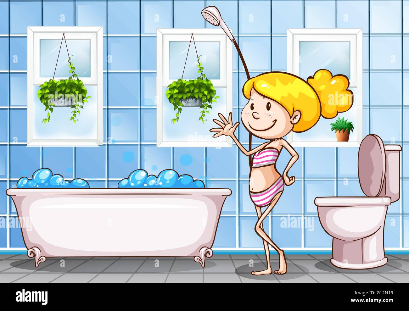 Casa de dibujos animados limpieza baño fotografías e imágenes de alta  resolución - Alamy