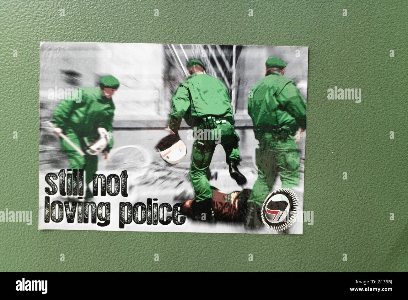 Un anti-adhesivo de la policía de Alemania Foto de stock