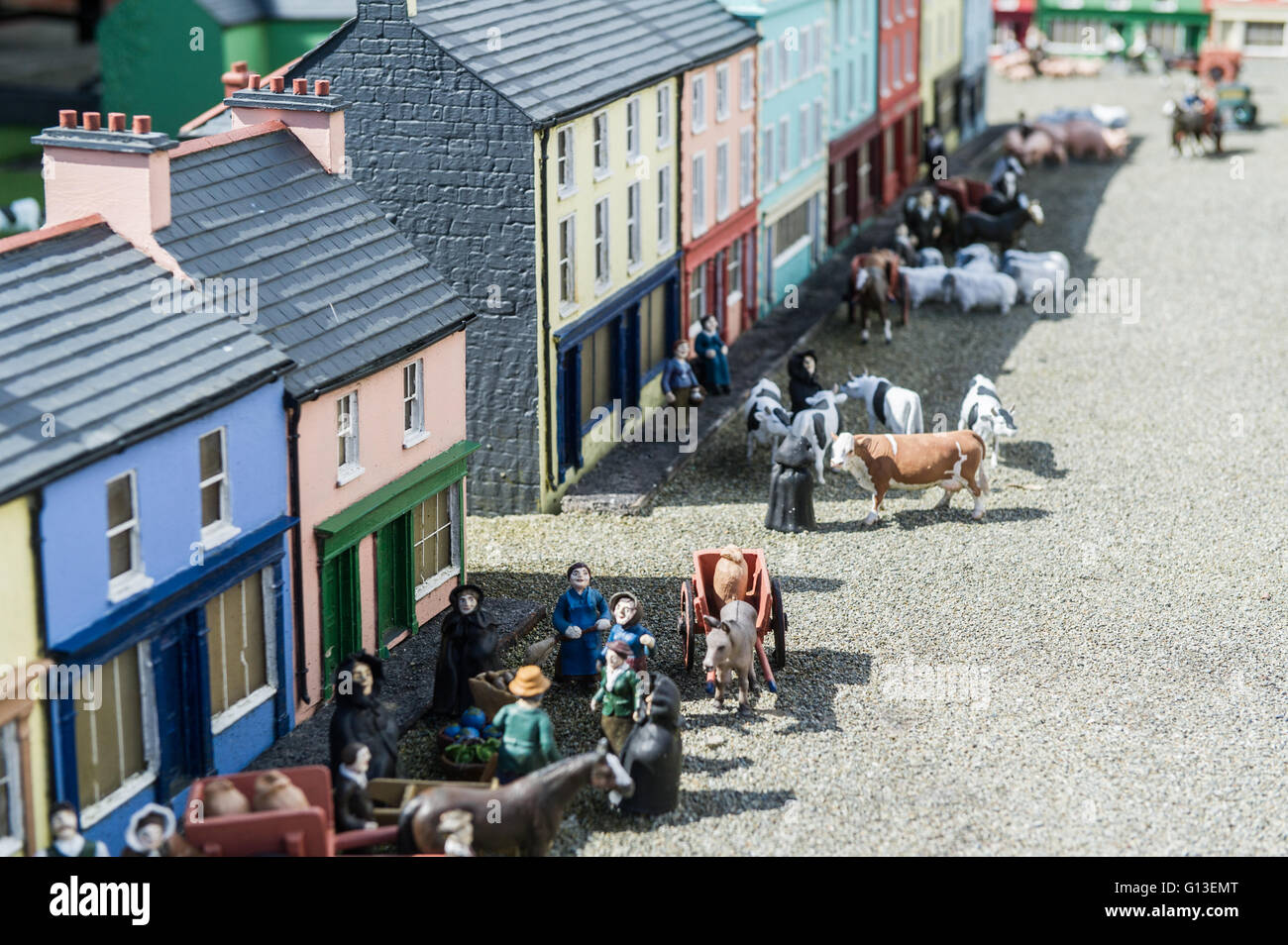 Modelo street scene en Clonakilty Ferrocarril Modelo Village, West Cork, Irlanda. Foto de stock