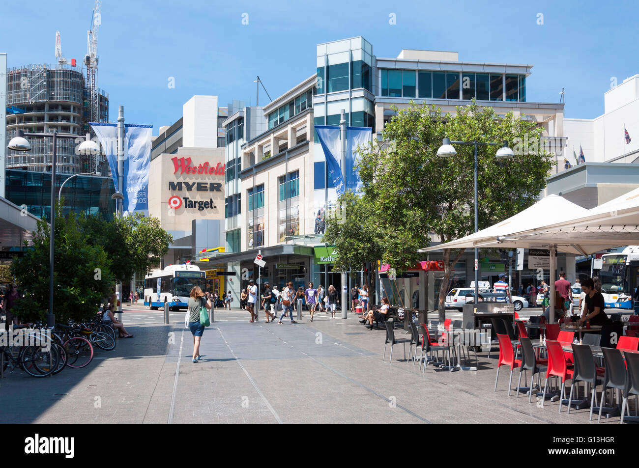 Peatonal de la calle Oxford, Bondi Junction, Sydney, New South Wales, Australia Foto de stock