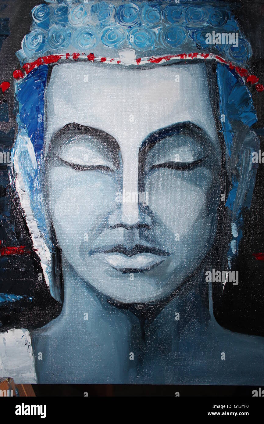 Pintura al Óleo: el Buda meditando Fotografía de stock - Alamy