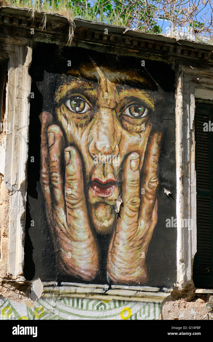 Graffity - Impressionen, Wirtschaftskrise Griechenland, 5. Abril 2016 Athen, Griechenland. Foto de stock