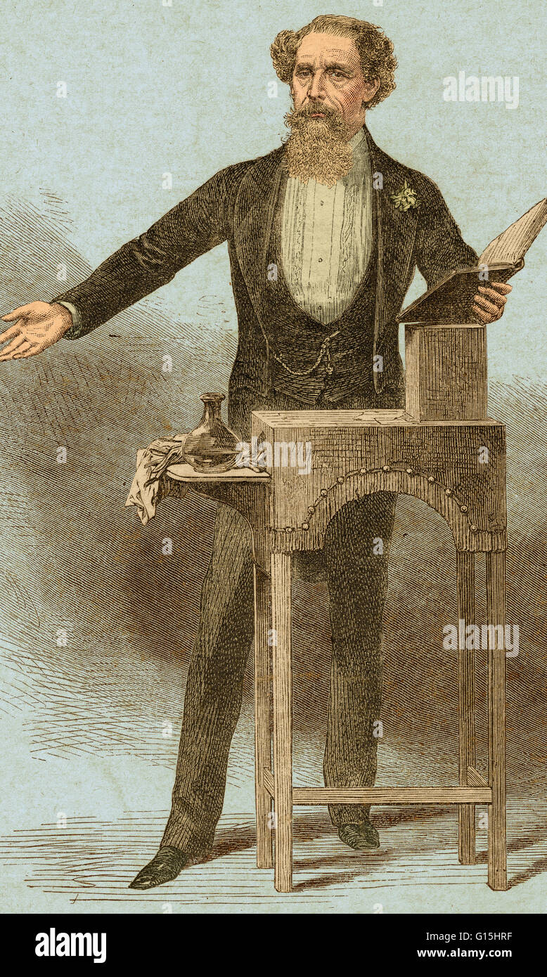 Color ilustración mejorada del autor inglés Charles Dickens. El 15 de