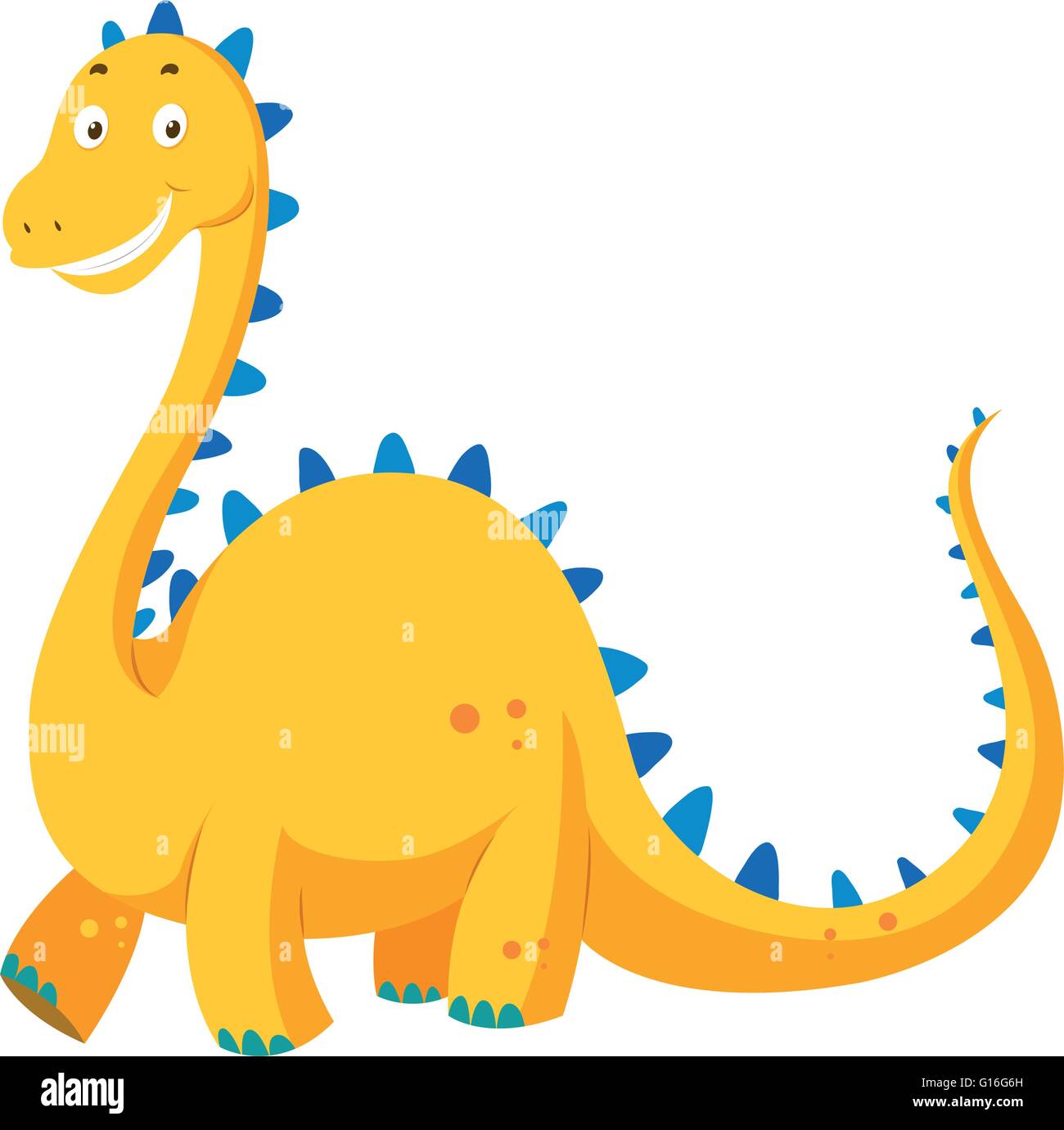 Lindo dinosaurio amarillo con cuello largo ilustración Imagen Vector de stock - Alamy Lindo dinosaurio amarillo con cuello largo ilustración Imagen Vector de stock - Alamy