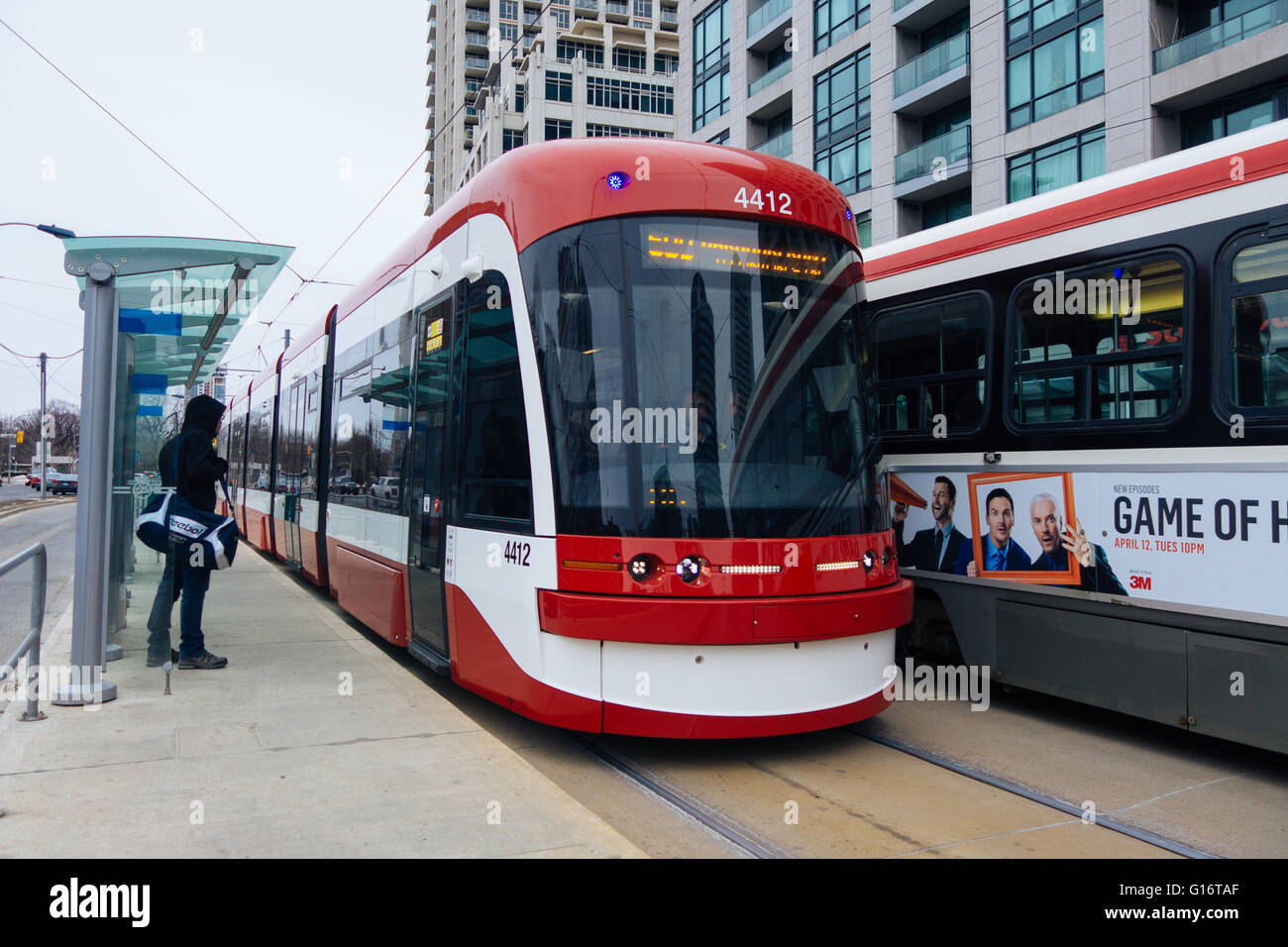 Nuevo tranvía de Toronto TTC transporte público Foto de stock