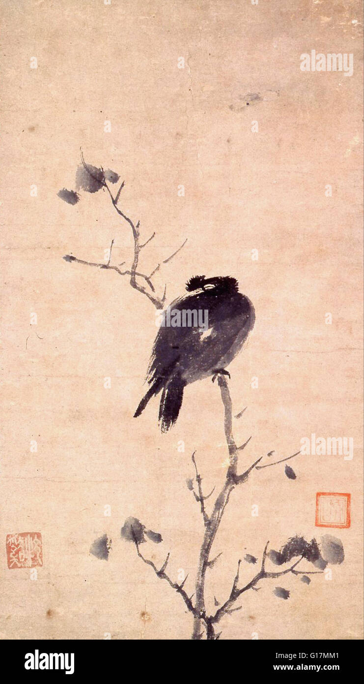 Atribuyó a Mu Xi - MYNA Moa Bird - Museo de Arte Foto de stock