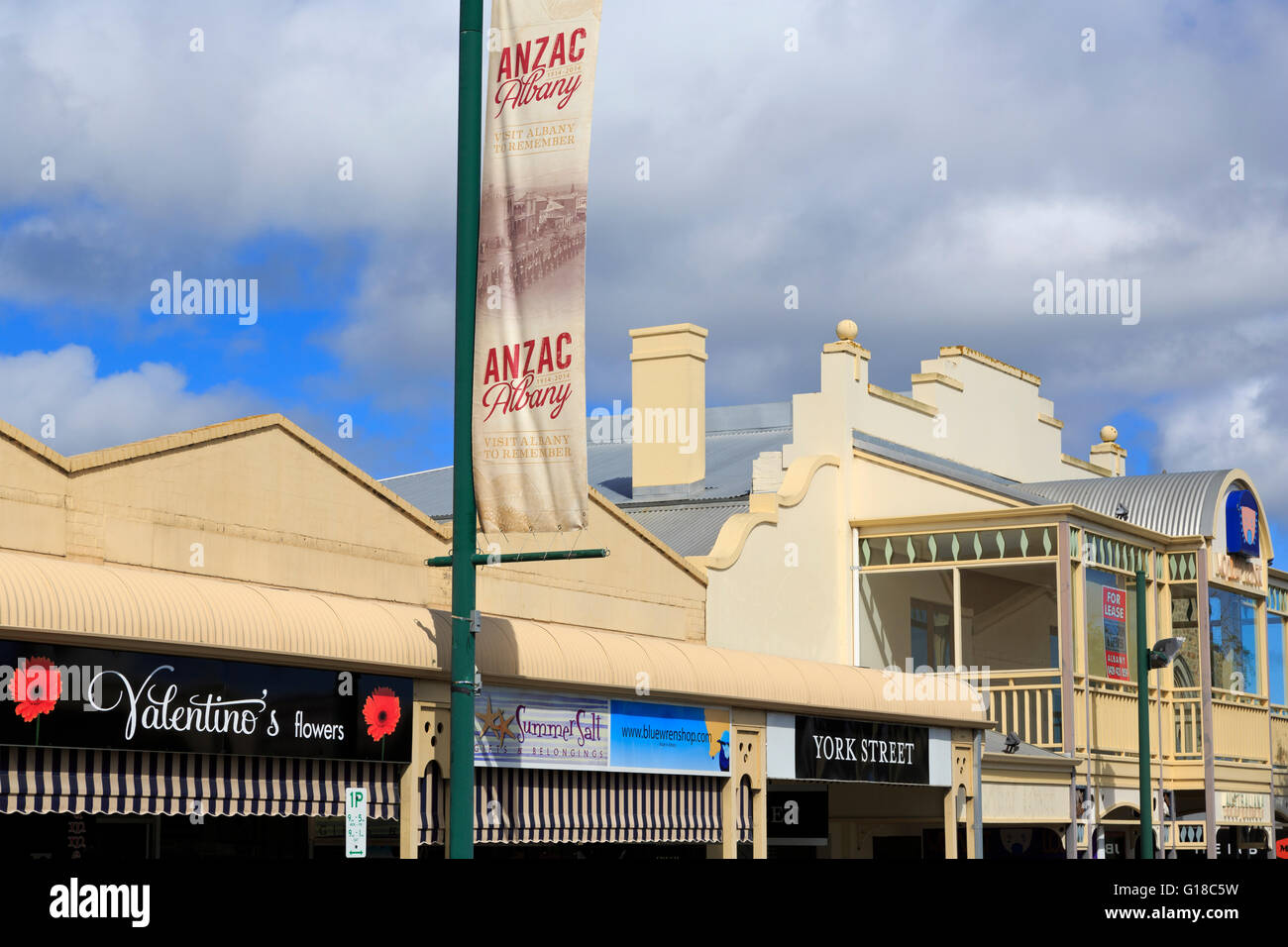 La calle de York en Albany, Australia Occidental Foto de stock