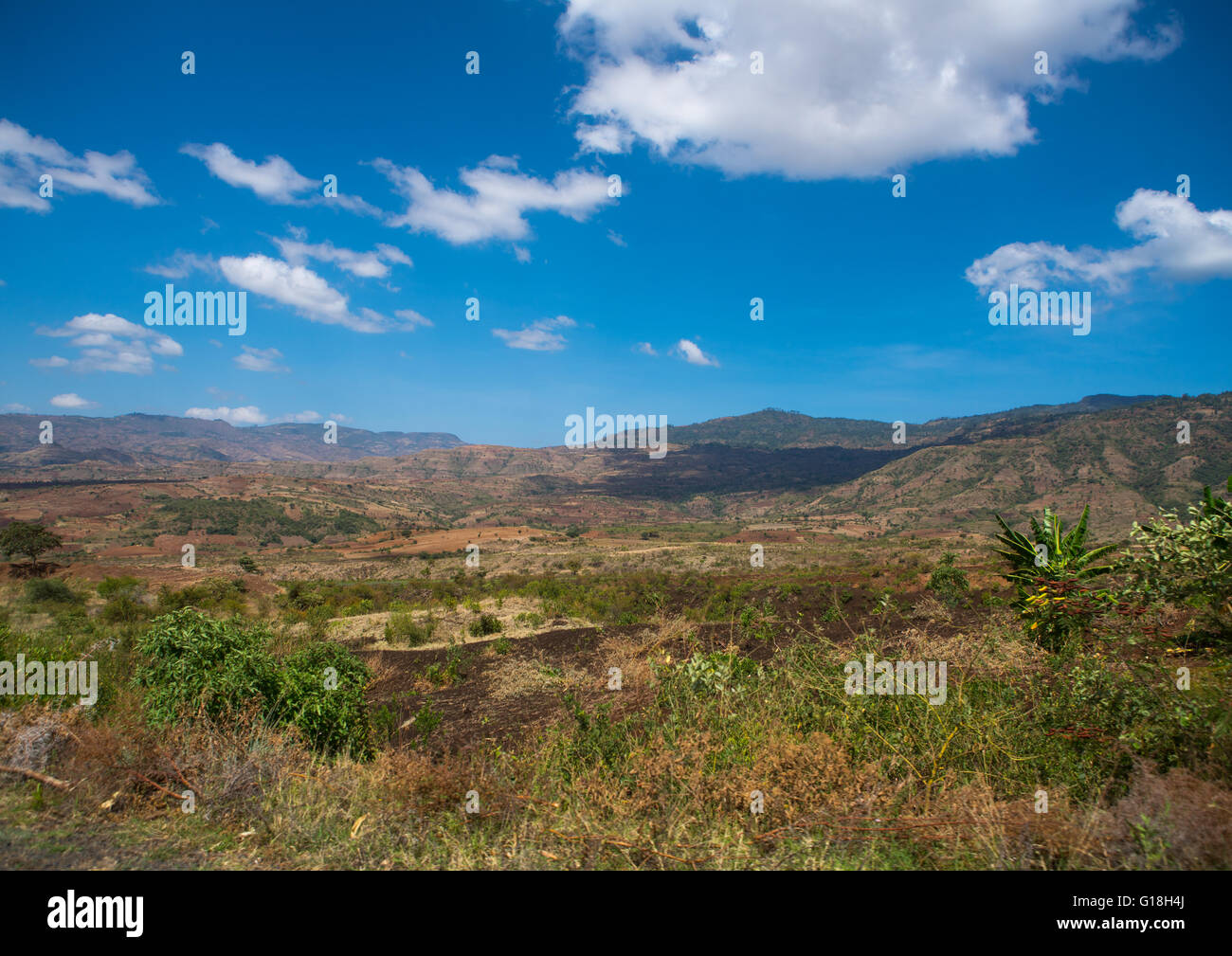 Tierras altas de Etiopía, paisaje, Gamo gofa omo, Arba Minch, Etiopía Foto de stock