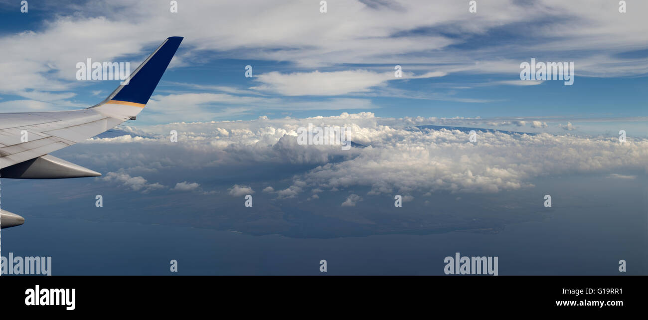 Ver Areal, la Isla Grande de Hawai, la isla de Hawaii (Hawai'i), visto desde el cielo. Foto de stock