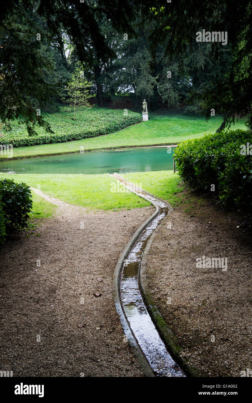 Rill en Casa y Jardín Rousham, Oxfordshire, Inglaterra Foto de stock