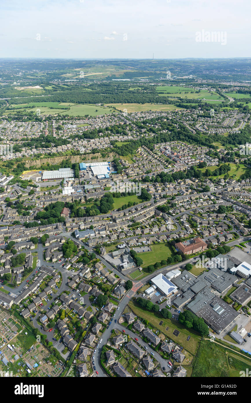 Vistas generales de la ciudad de West Yorkshire Brighouse Foto de stock