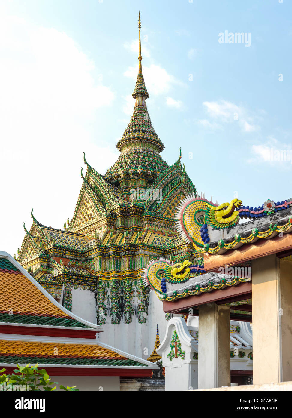 Wat Pho. Distrito de Phra Nakhon, Bangkok, Tailandia. Foto de stock