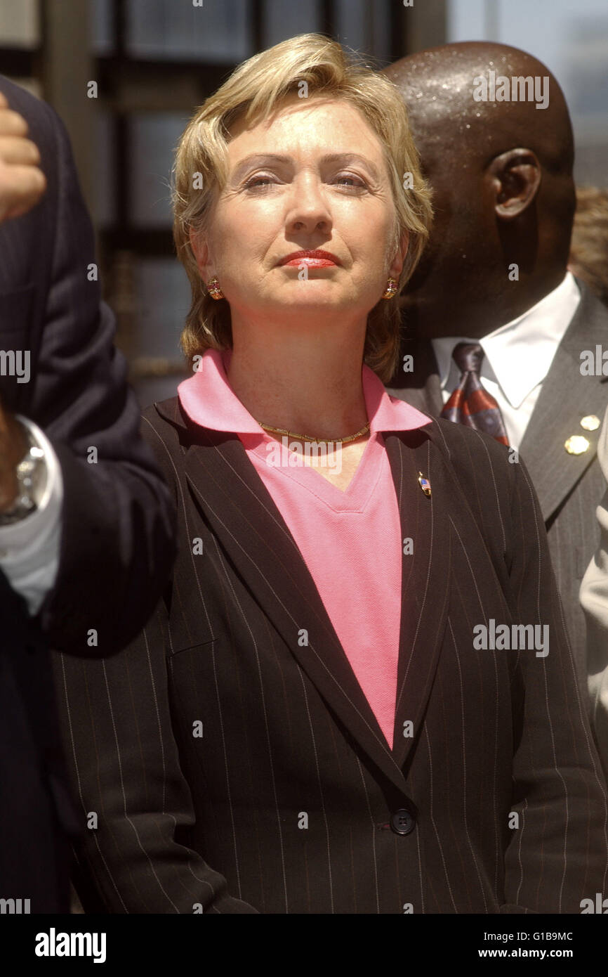 Hillary Clinton en Nueva York, 16.08.2002 | Verwendung weltweit/Picture Alliance Foto de stock