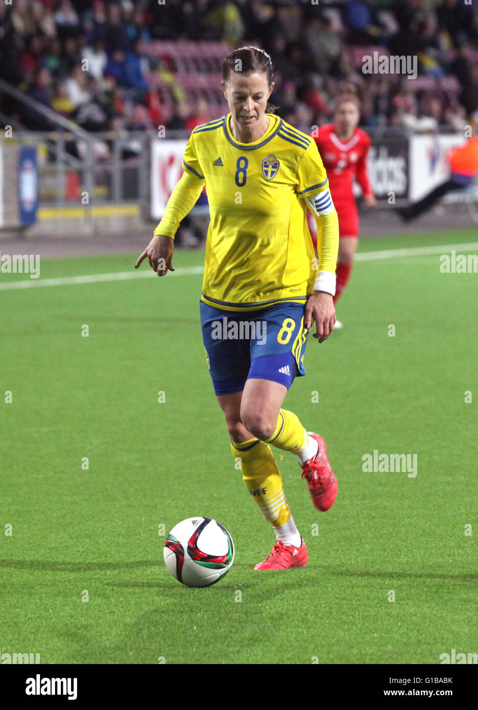 LOTTA SCHELIN jugador profesional de fútbol sueco en Francia Lyon,aquí en el equipo nacional sueco Foto de stock