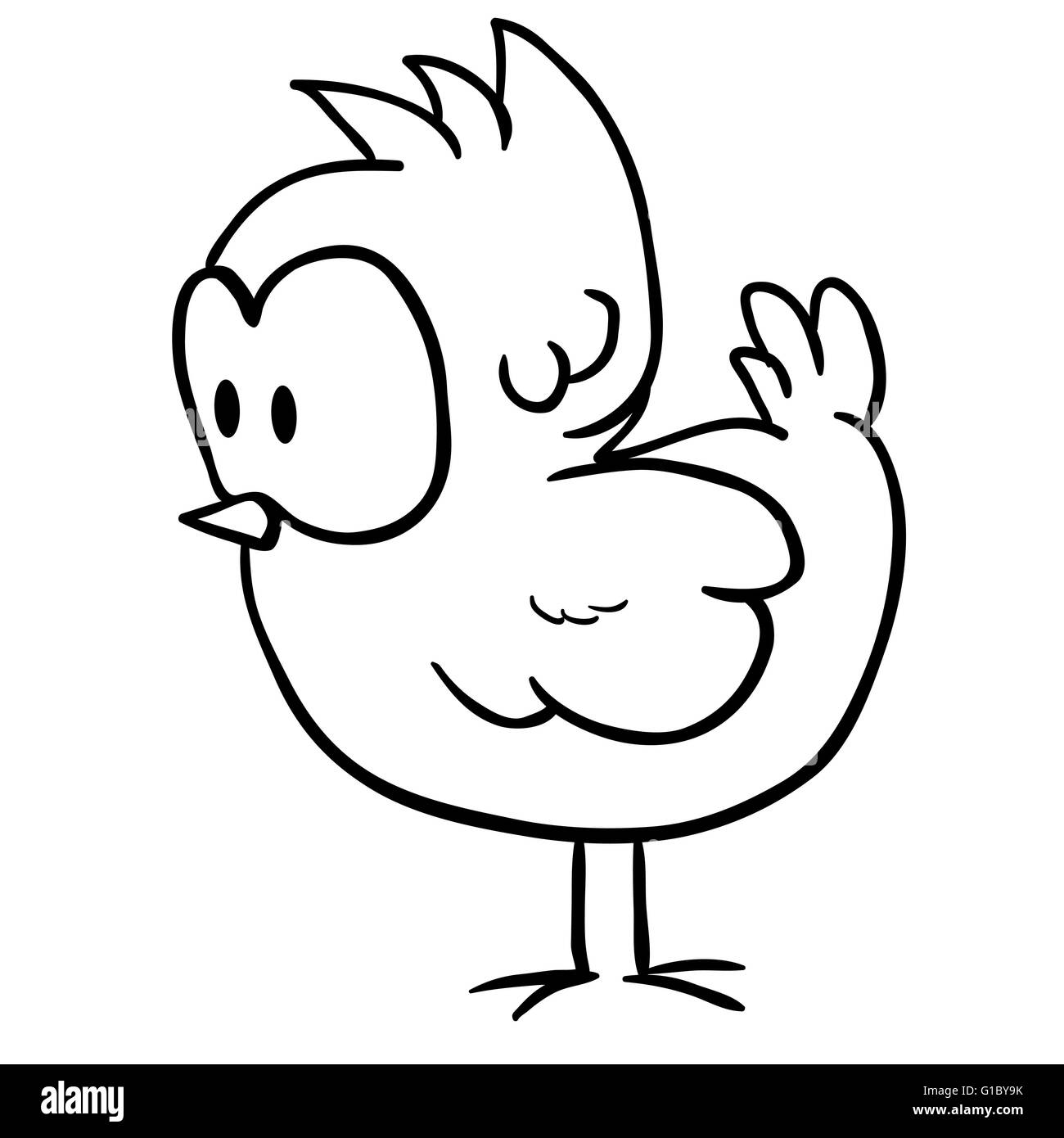 Pollo de dibujos animados Imágenes de stock en blanco y negro - Alamy