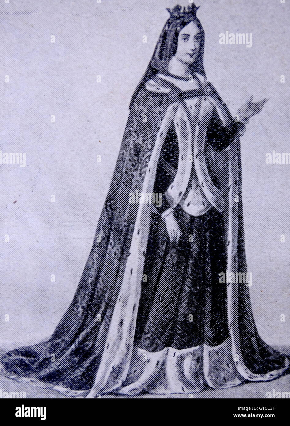 Reina Consorte de Castilla y León, Isabel I de Castilla (1451-1504), casada con Fernando II de Aragón. Fecha del siglo XV. Foto de stock