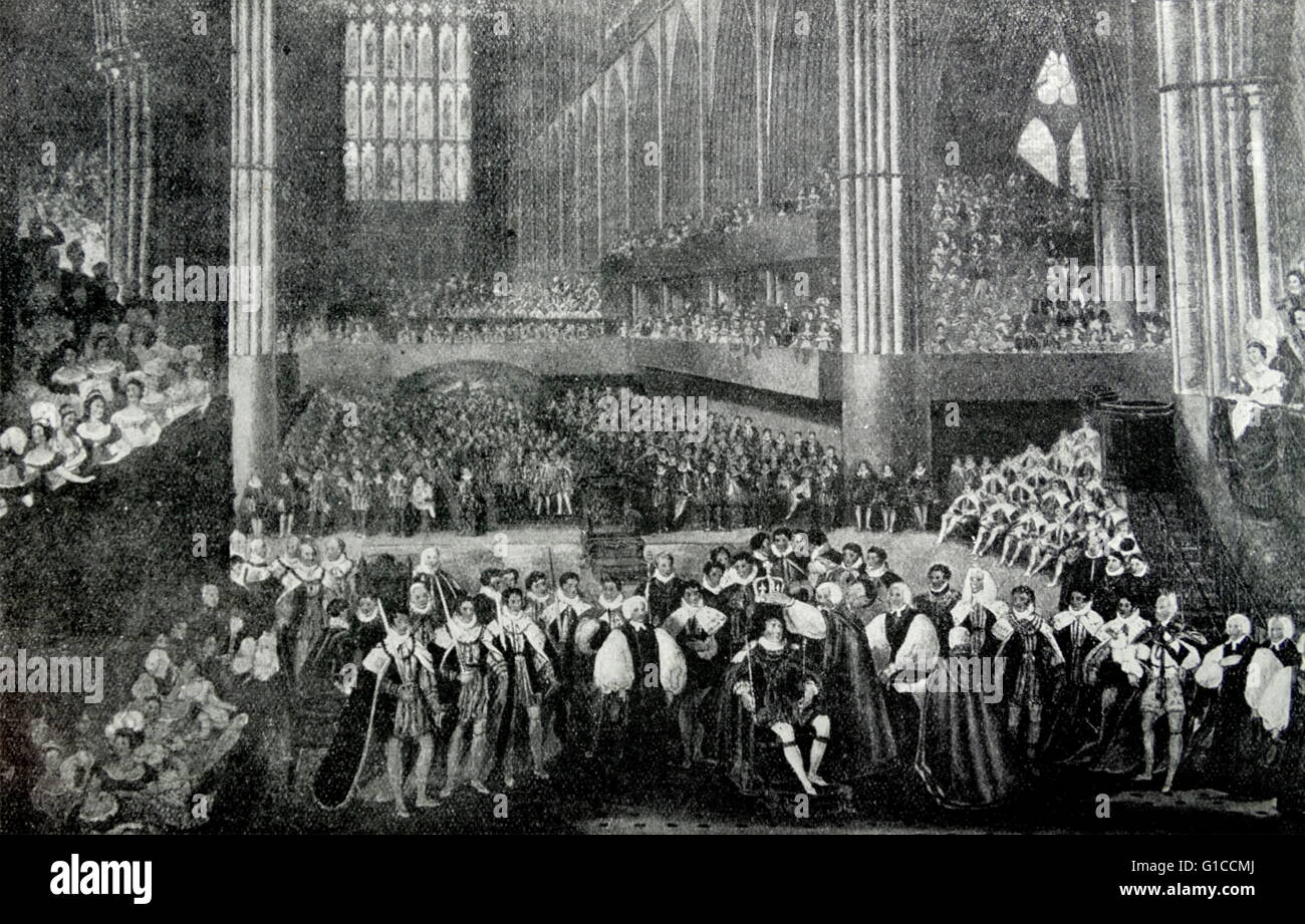 Coronación del Rey Jorge IV del Reino Unido (1762-1830), Rey de Irlanda y rey de Hannover. Fecha del siglo XIX Foto de stock