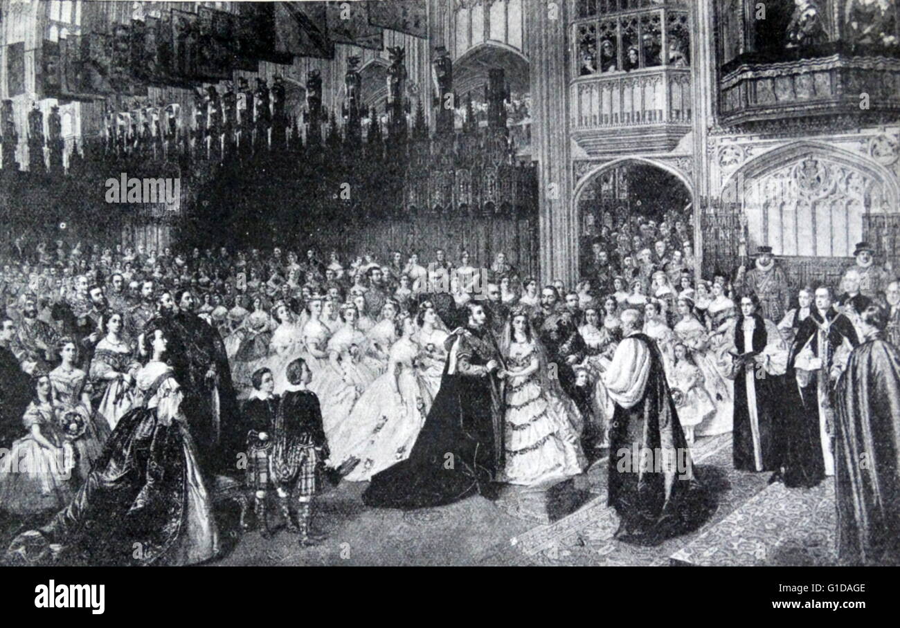 El matrimonio del Príncipe de Gales (más tarde Rey Eduardo VII) a la princesa Alexandra 1868 Foto de stock