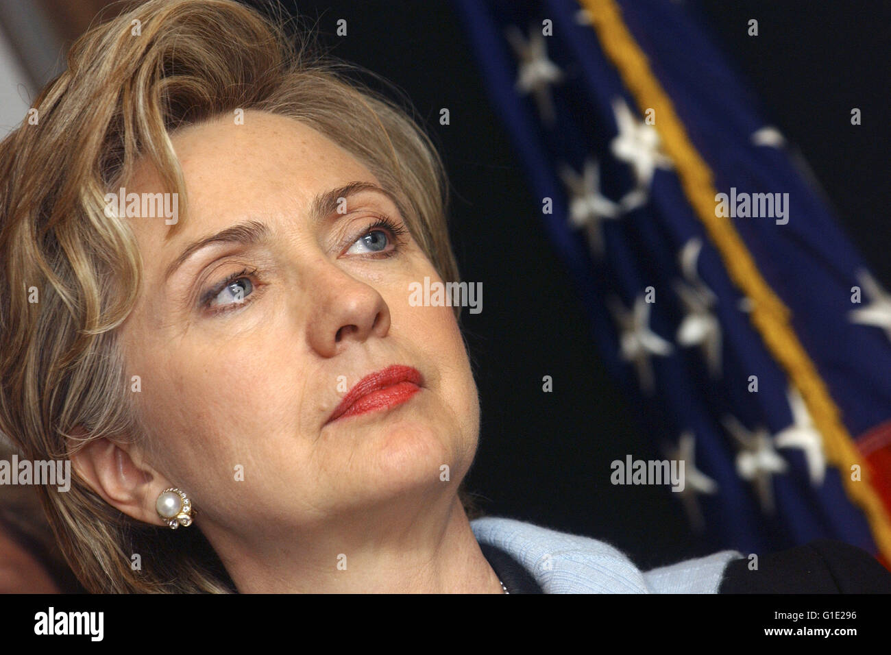 Hillary Clinton en Nueva York, 31.10.2001 | Verwendung weltweit/Picture Alliance Foto de stock