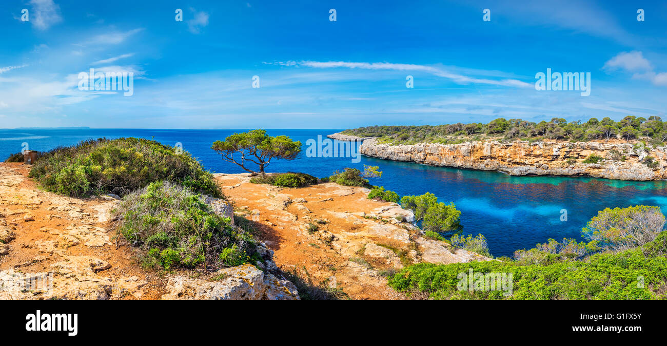 La famosa Cala Pi, Mallorca, España, Europa Foto de stock