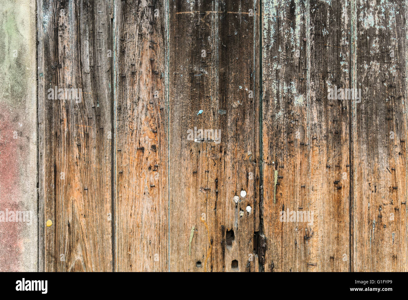 Detalle de una puerta de madera en el Barrio Francés de Nueva Orleans Foto de stock