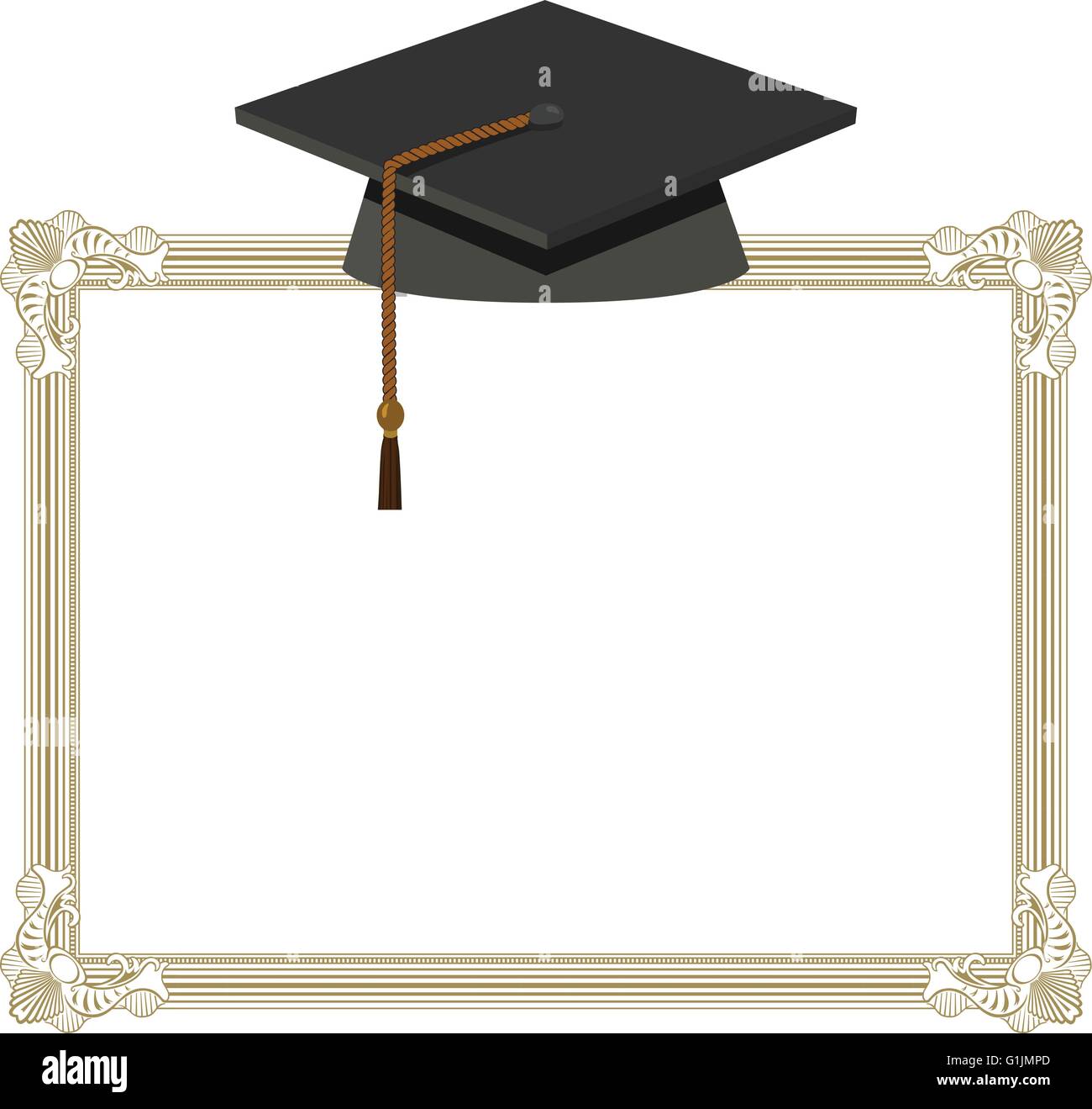 EPS 10 ilustración vectorial de la Graduación de la tapa - Negro  Mortarboard sobre Diploma Imagen Vector de stock - Alamy
