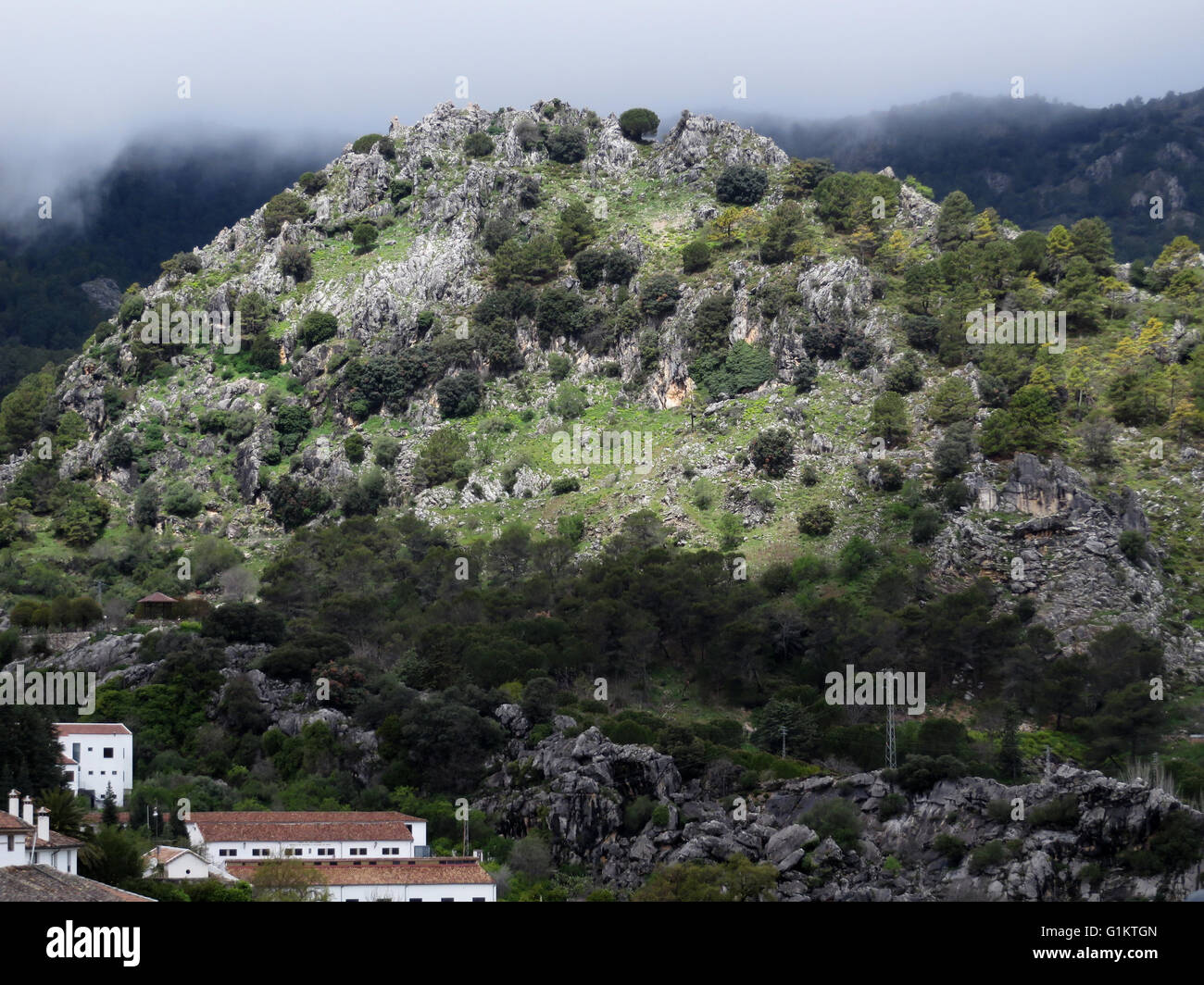 Las montañas cerca de Grazalema en Andalucia España Foto de stock