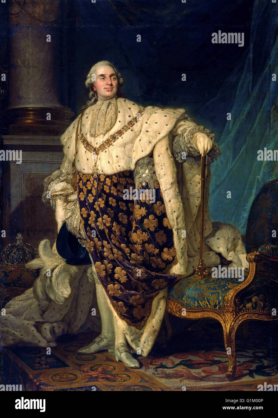 Luis XVI (1754-1793). El rey de Francia, 1774-1792. En su día de la coronación, el 11 de junio de 1775, pintado por Joseph Siffred Duplessis, 1776-77. Foto de stock