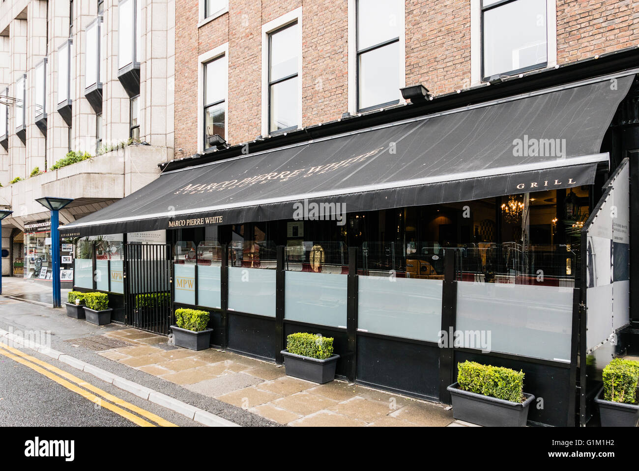 Marco Pierre White's Steakhouse grill y restaurante, Dawson Street, Dublin, Irlanda Foto de stock