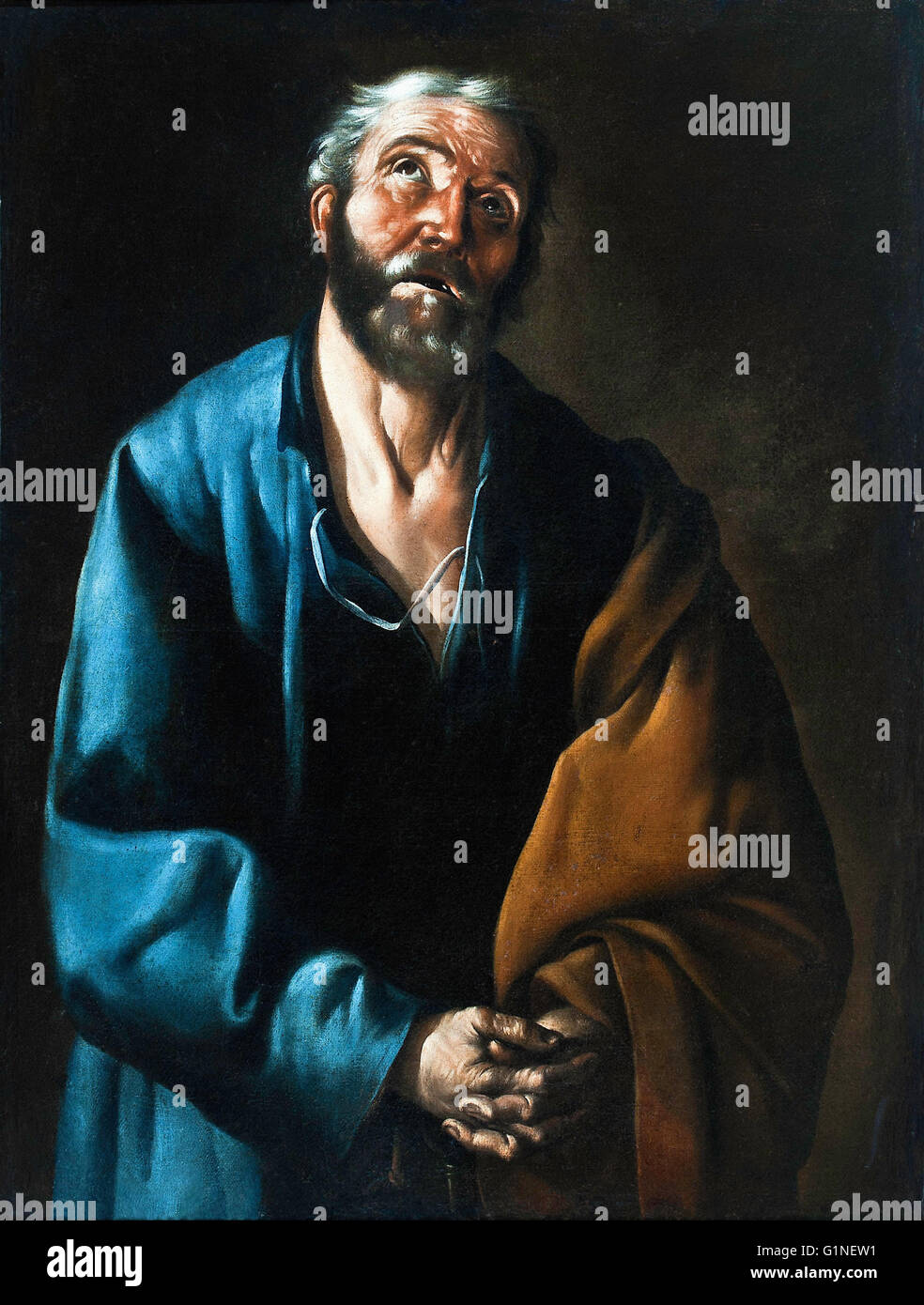 Francisco de Zurbarán - Lágrimas de San Pedro - Museo del Greco Foto de stock