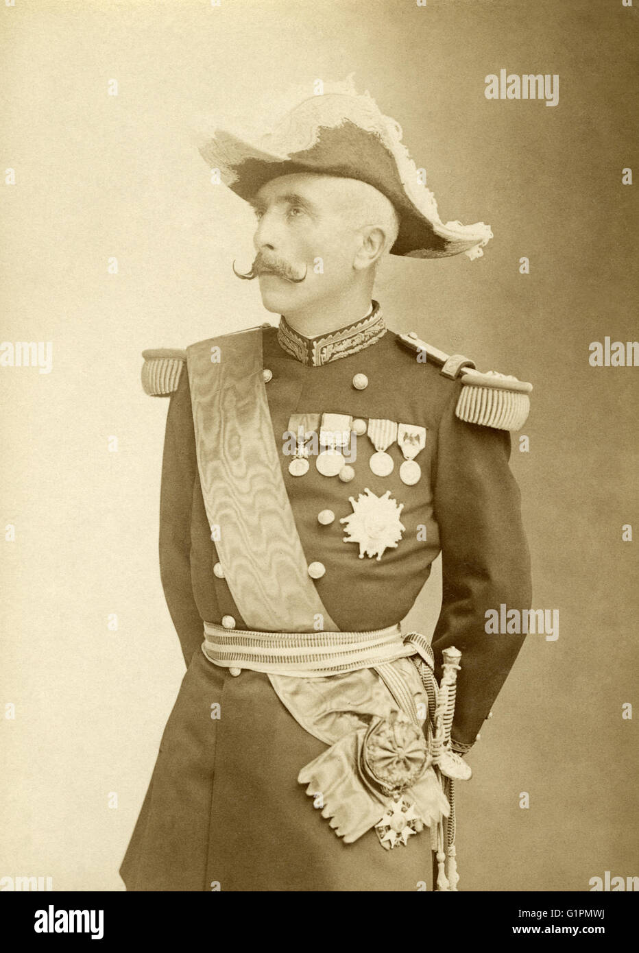 Marqués de GALLIFFET (1830-1909). Gaston Alexandre Auguste. General francés. Fotografiado por nadar, c1889. Foto de stock