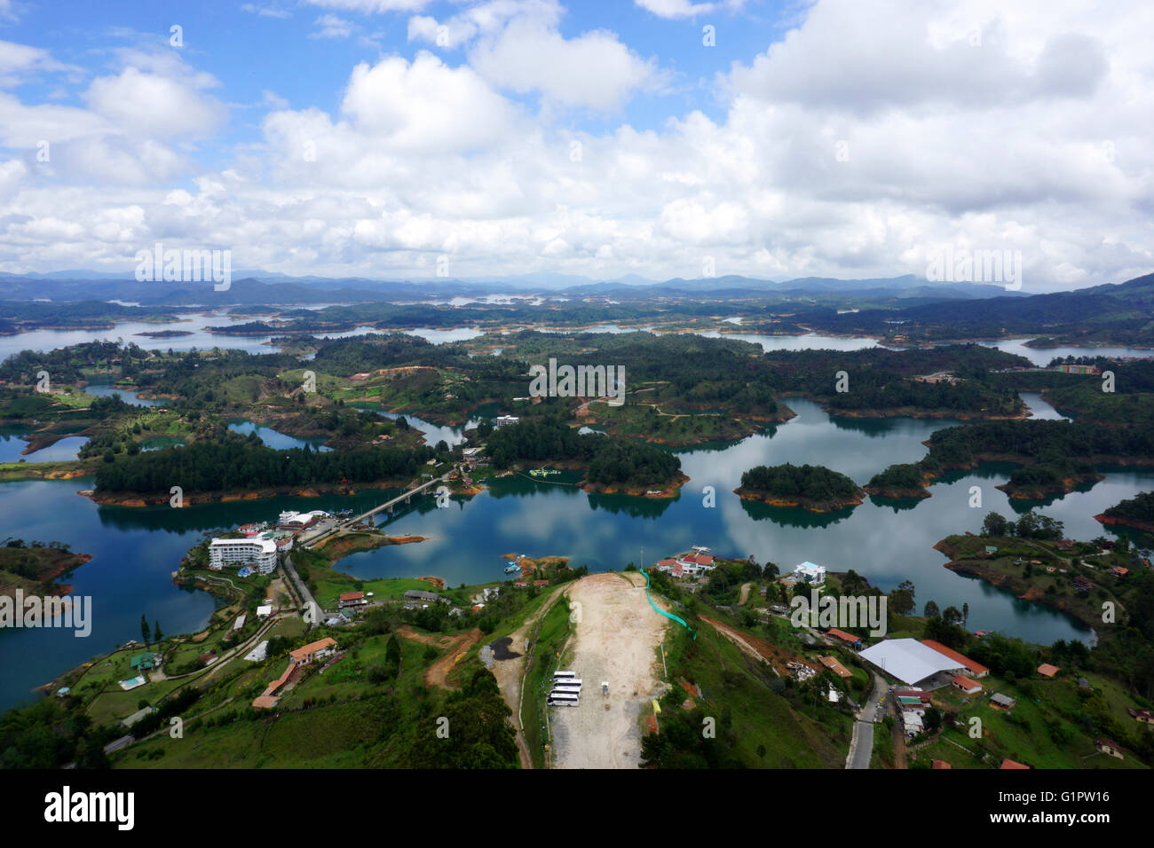 Guatape, Departamento de Antioquia, Colombia. Lago artificial creado para la hidroelectricidad