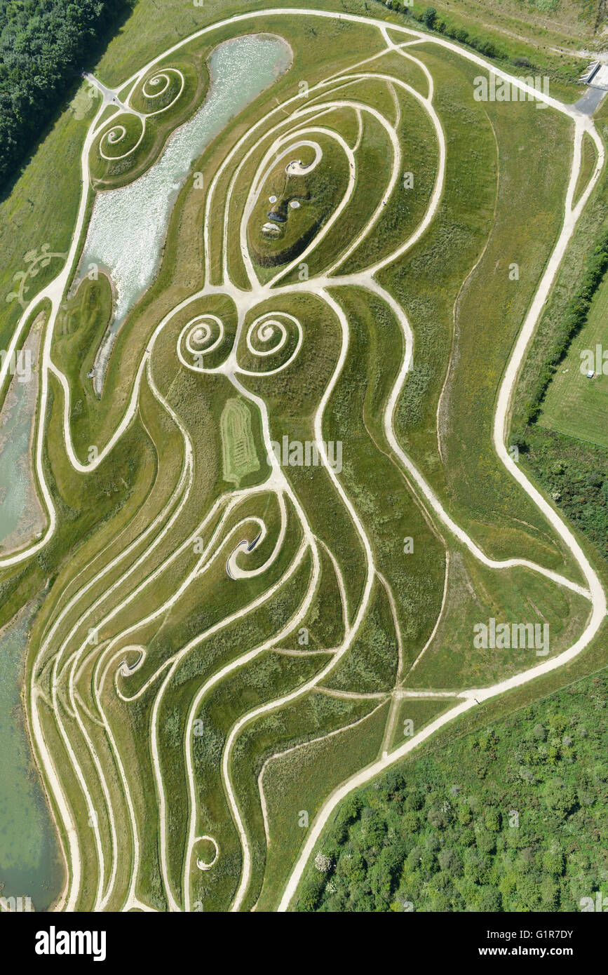 Una vista aérea de 'Northumberlandia', una atracción turística cerca de Cramlington, Northumberland Foto de stock