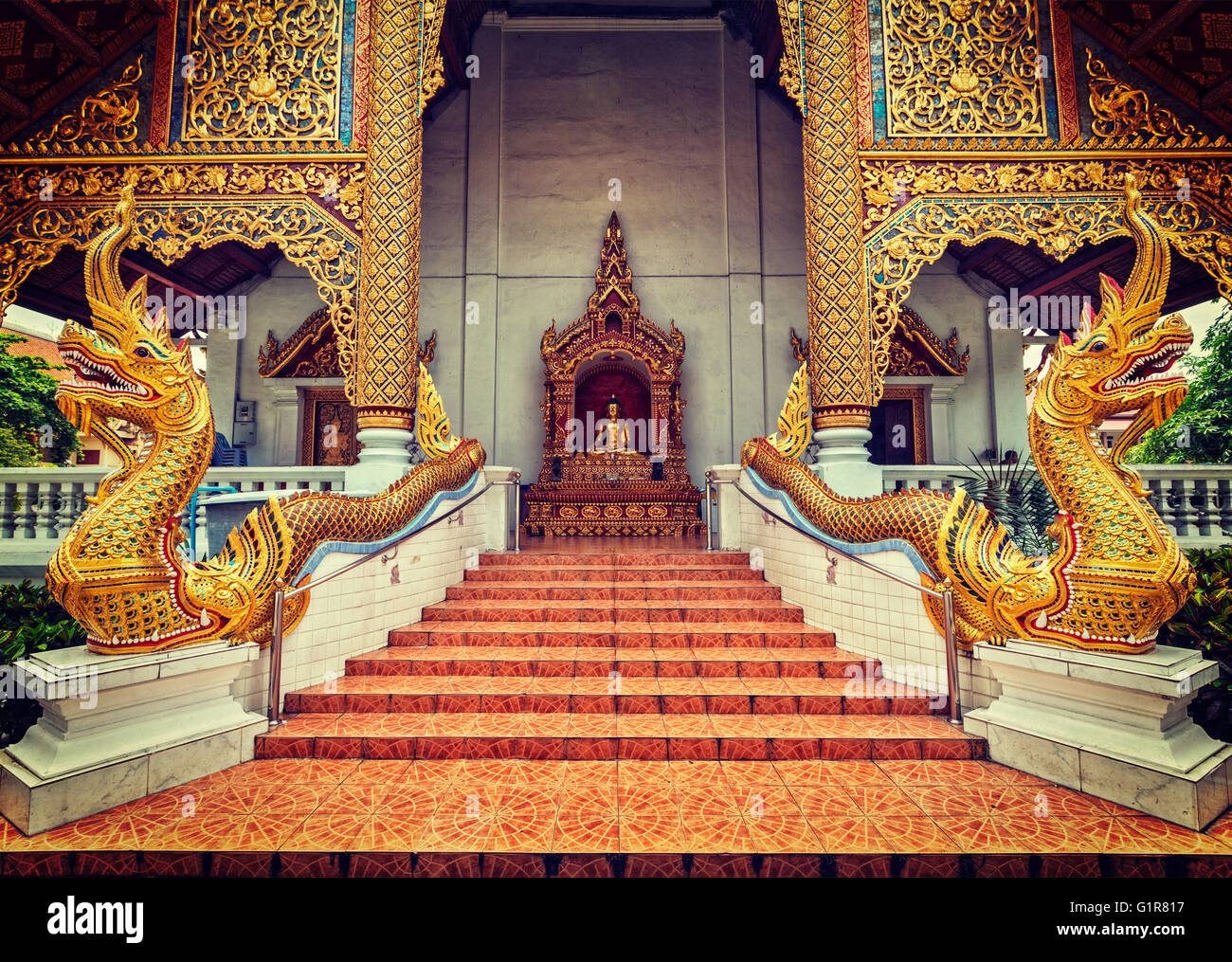 Wat Phra Singh, Chiang Mai, Tailandia Foto de stock