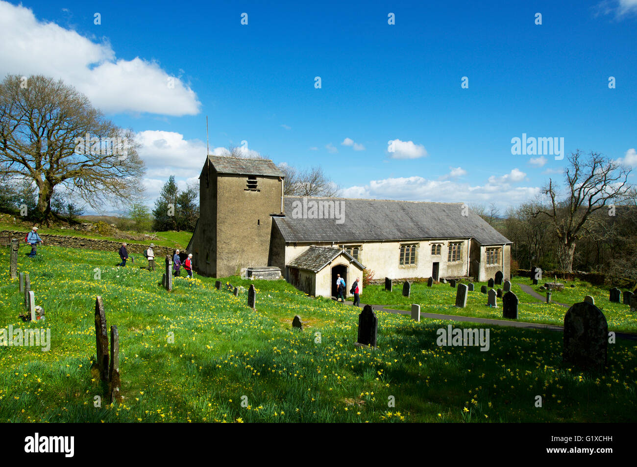 La Iglesia de San Antonio, Cartmel cayó, Lake District National Park, Cumbria, Inglaterra Foto de stock