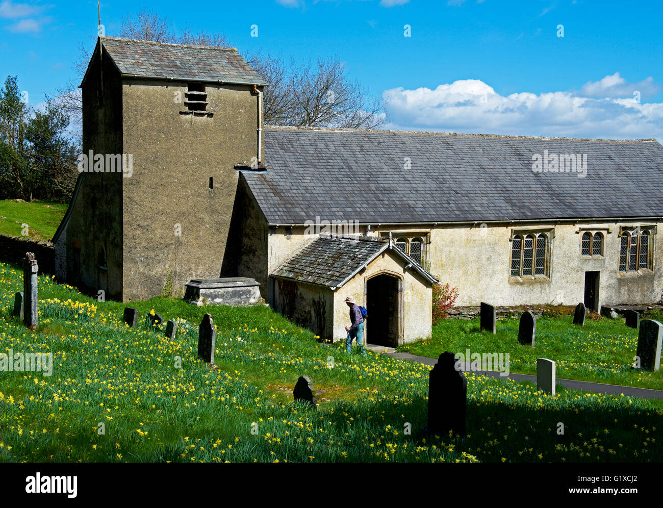 La Iglesia de San Antonio, Cartmel cayó, Lake District National Park, Cumbria, Inglaterra Foto de stock