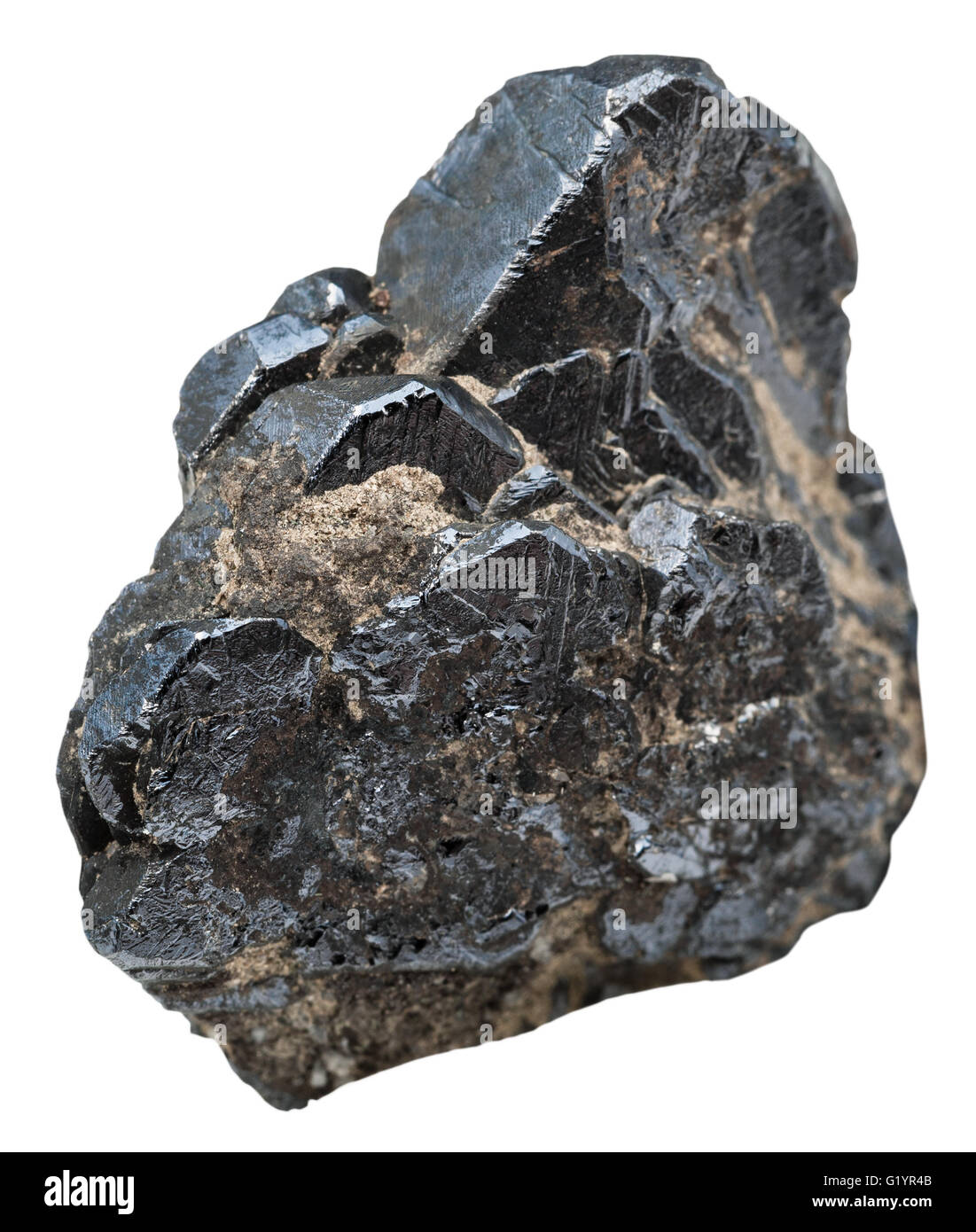 Macro minerales naturales de piedra - Modelo de ilmenita ( de titanio y  óxido de hierro, mineral de titanio) aislado sobre fondo blanco Fotografía  de stock - Alamy