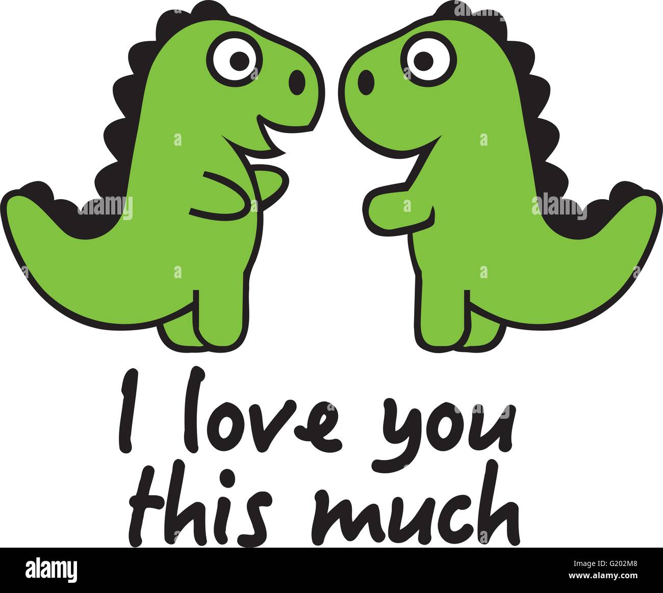 Dinosaurio te amo mucho esta caricatura Imagen Vector de stock - Alamy
