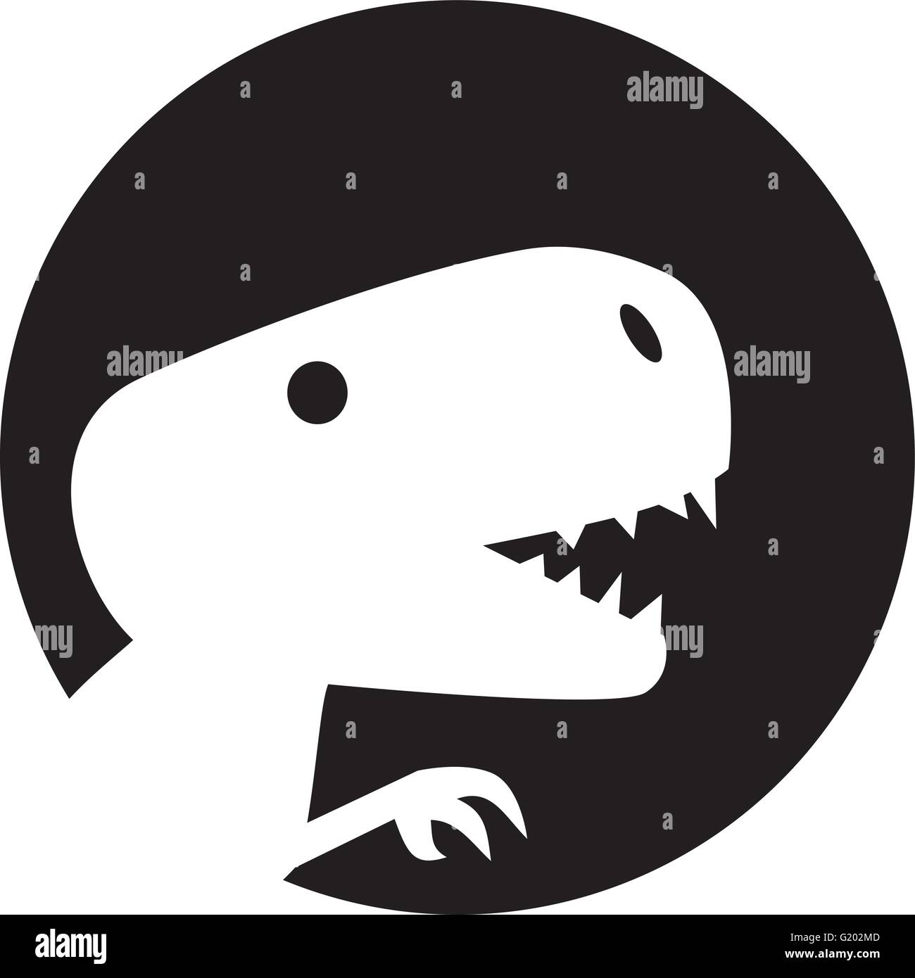 Dinosaurio t-rex cabeza delante de luna Imagen Vector de stock - Alamy