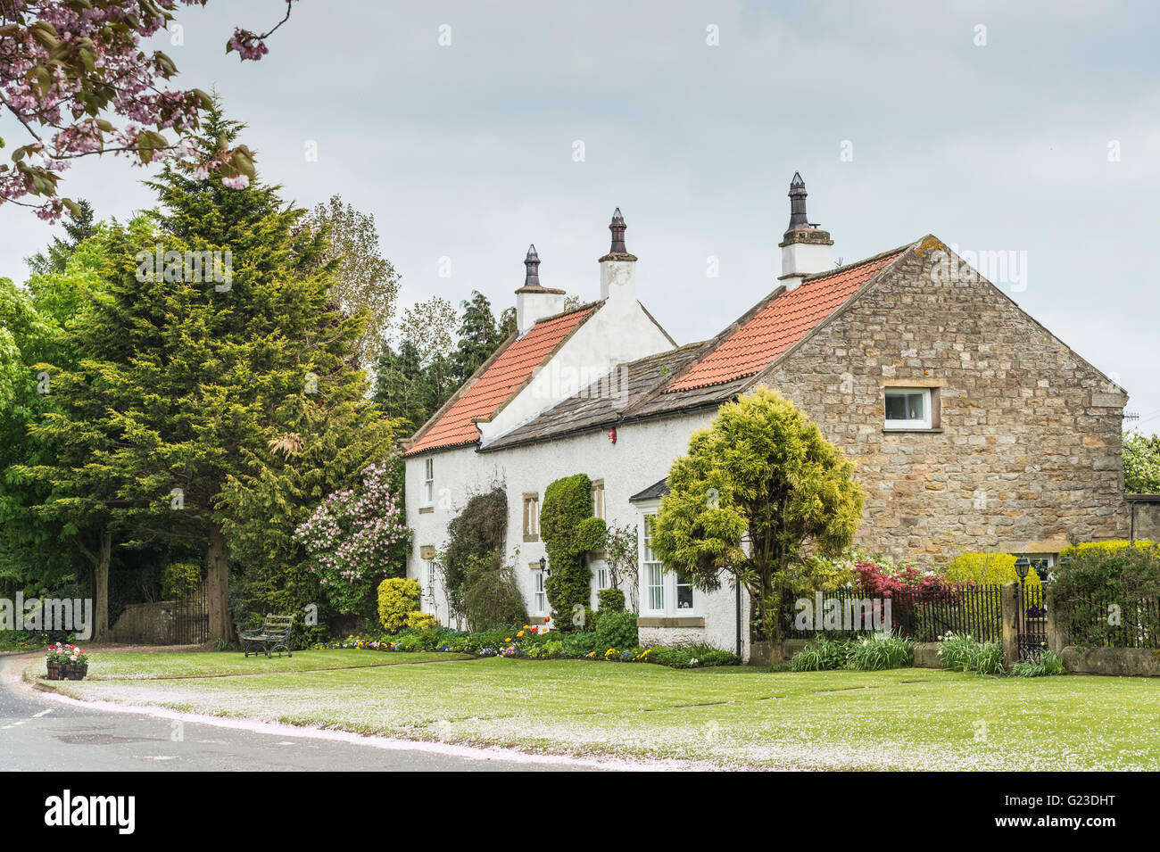 Casas rurales de los valles de Yorkshire Foto de stock