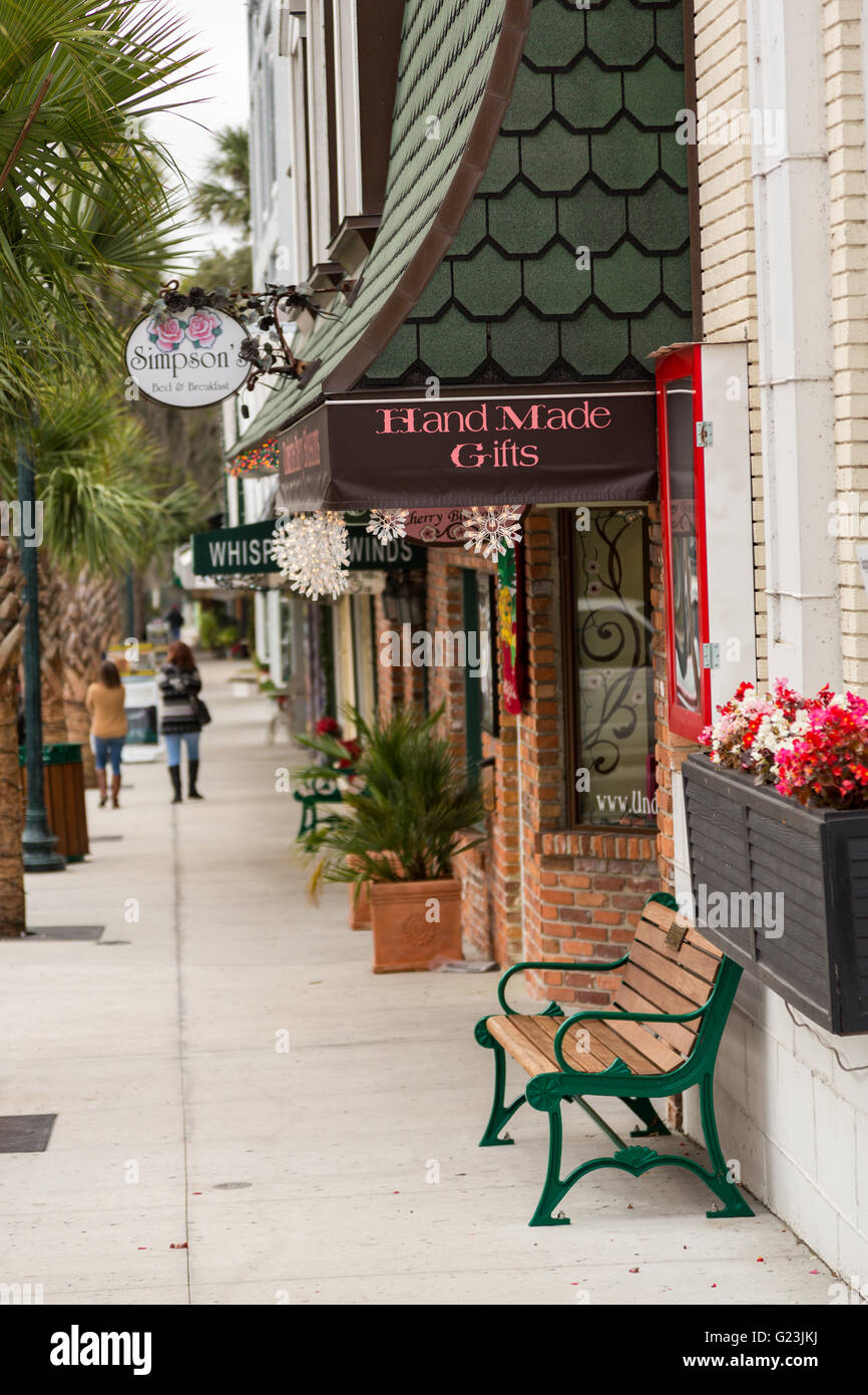 Las tiendas del centro histórico de Mount Dora, Florida Fotografía de