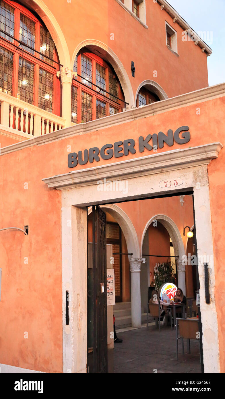 Burger King en Venecia. Foto de stock