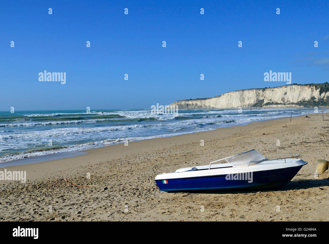 Playa, Eraclea Minoa, costa sur de la isla de Sicilia, Sicilia, Italia, el Mediterráneo, Europa Foto de stock