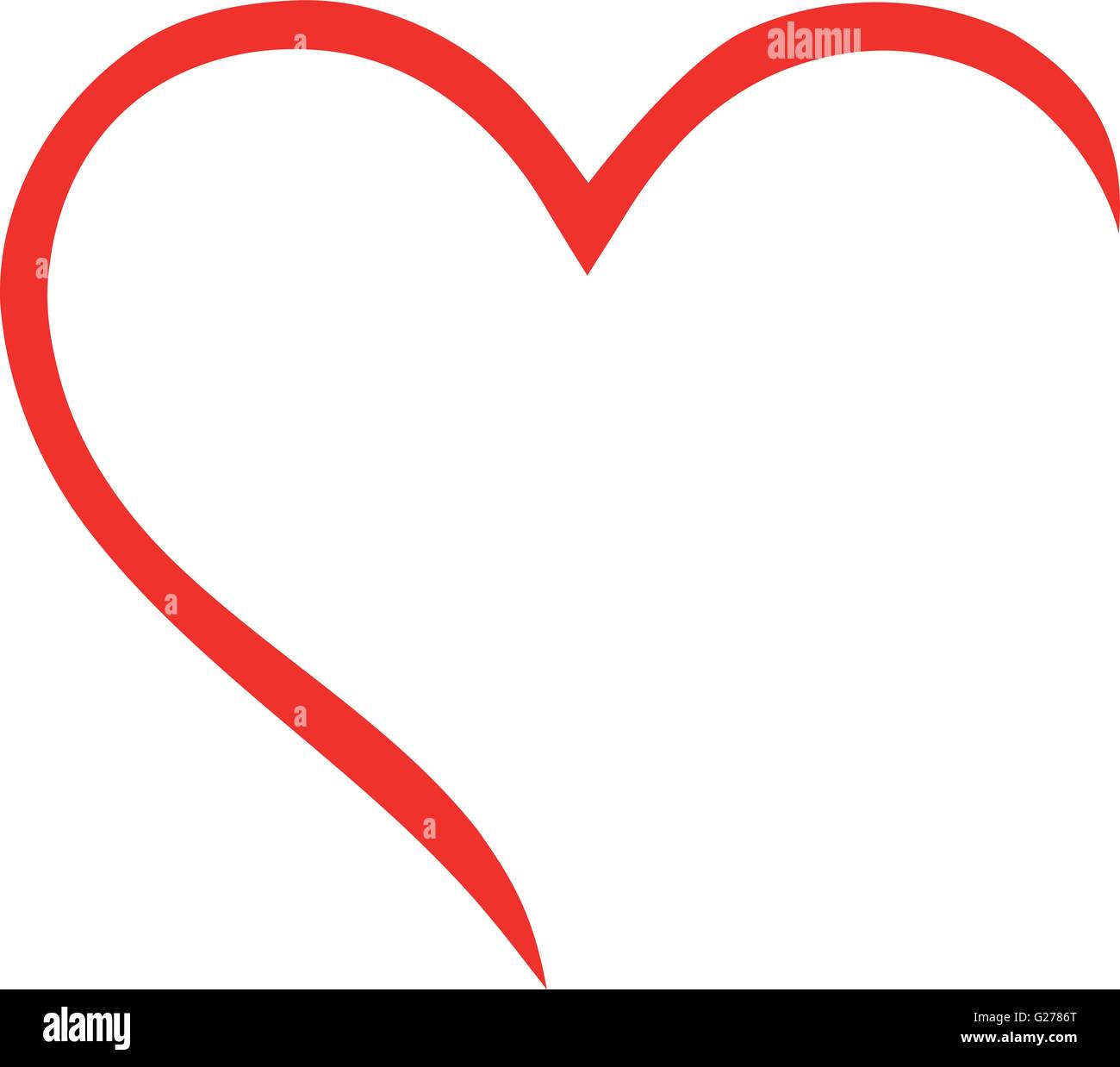 Medio corazón esbozo Imagen Vector de stock - Alamy