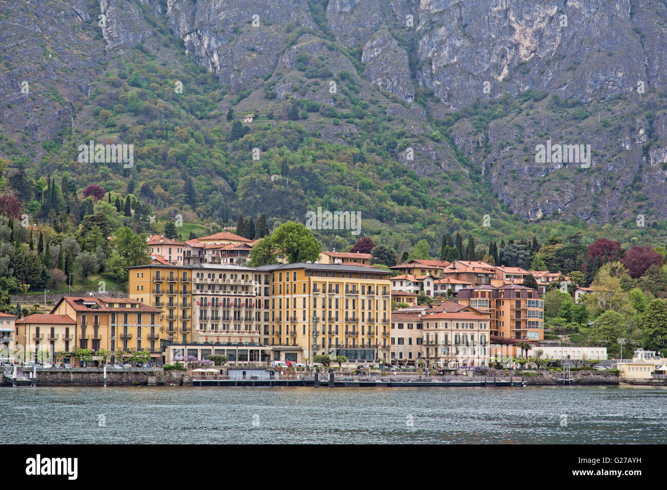 El Hotel Britannia Excelsior en Cadenabbia, en el Lago Como en Italia Foto de stock