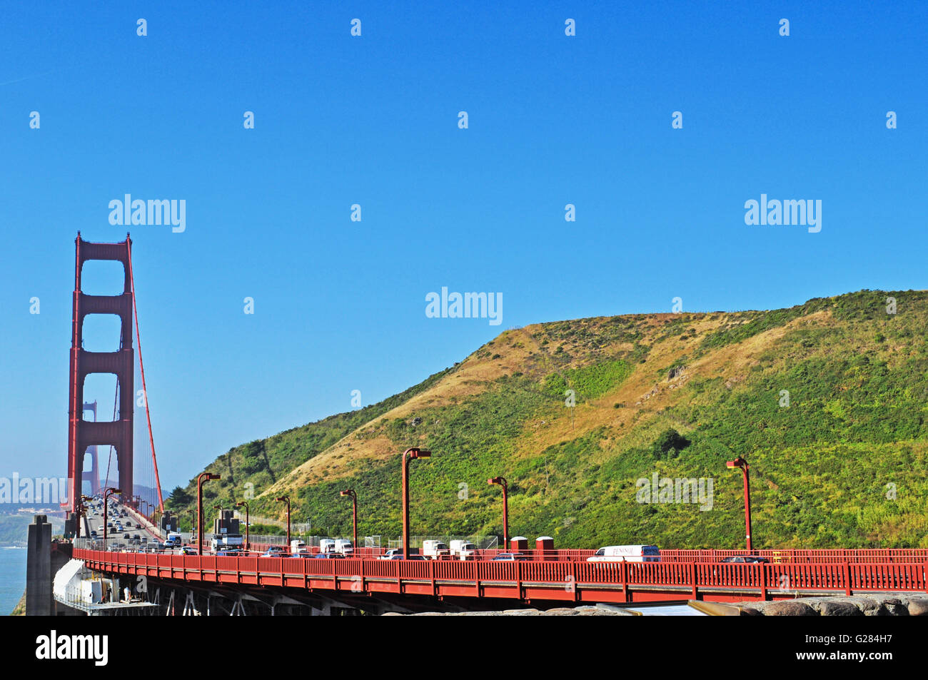 California, Estados Unidos de América, EE.UU.: Vista del Puente Golden Gate Bridge, inaugurado en 1936, el símbolo de la ciudad de San Francisco en el mundo Foto de stock