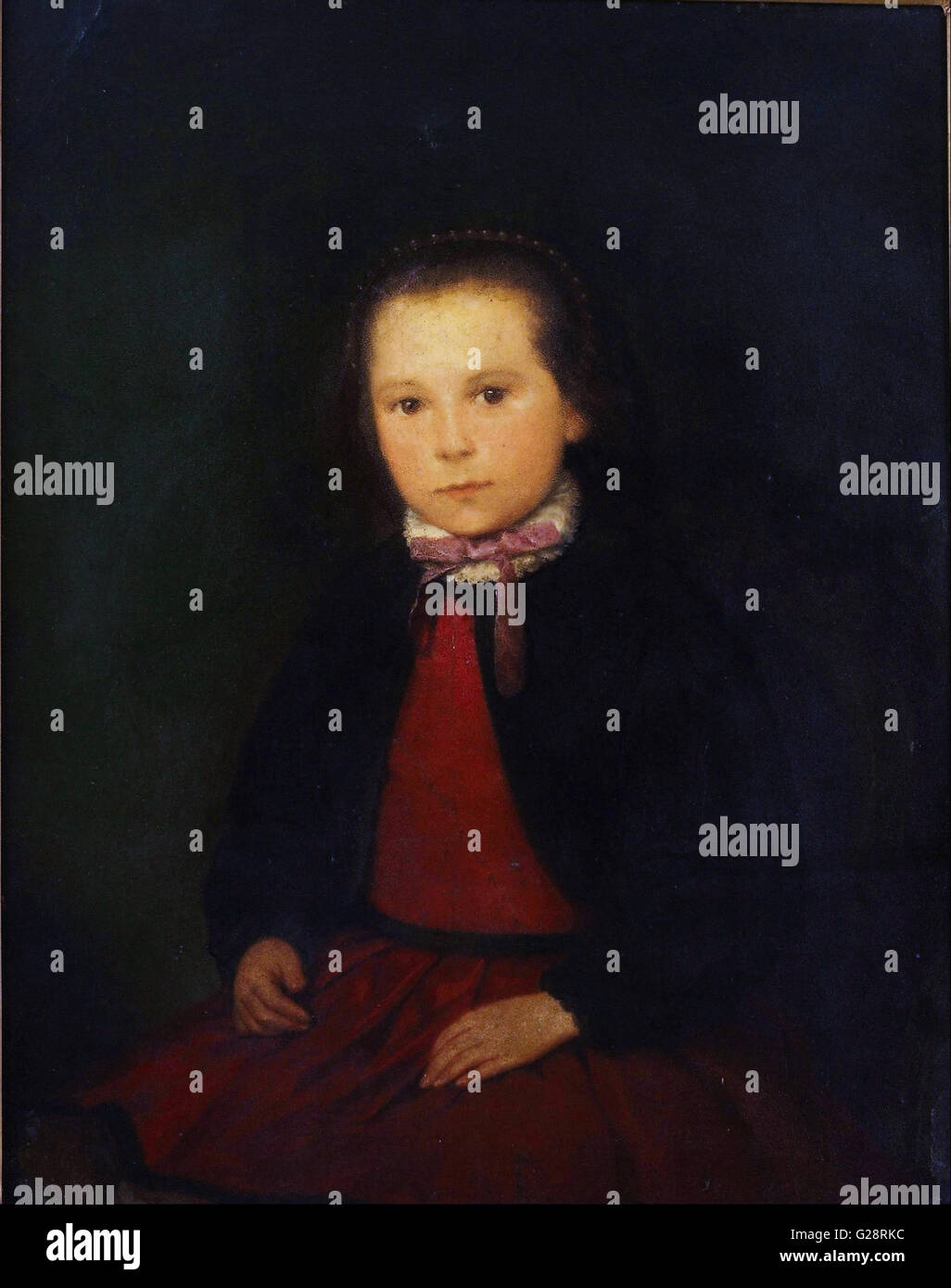 Prilidiano Pueyrredon - Retrato de la niña M.L.C.t - Museo Nacional de Bellas Artes de Buenos Aires. Foto de stock