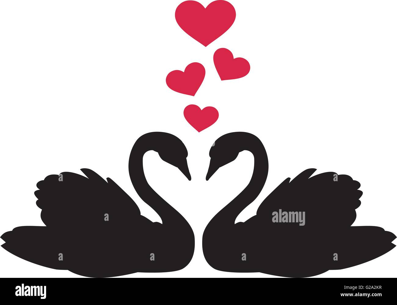 Cisnes enamorados Imágenes vectoriales de stock - Alamy
