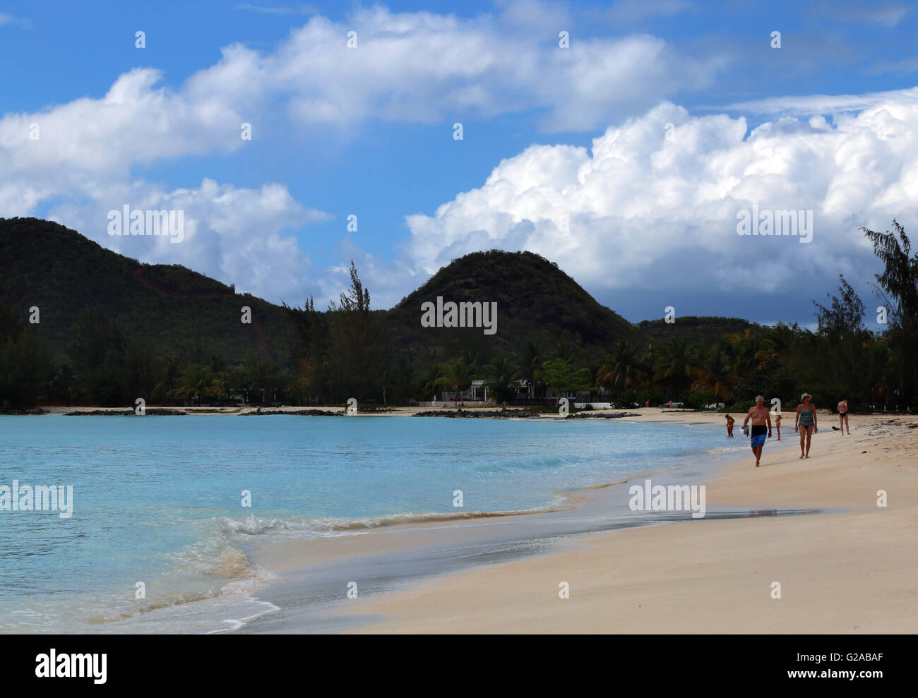 Jolly Bay Beach, en Antigua, Caribe Foto de stock